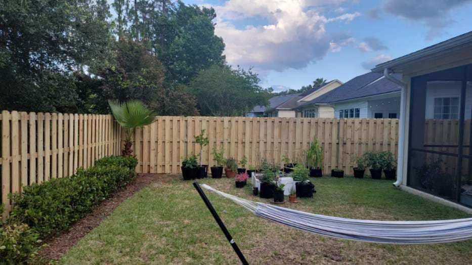 residential wood fence installation in Jacksonville